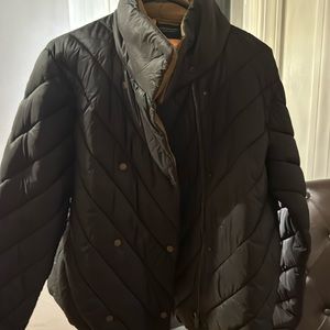 Scotch and soda puffer, brown with gold interior